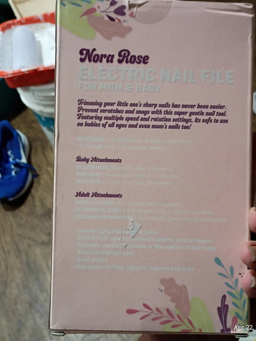 Pink Electric Nail File for Mom & Baby